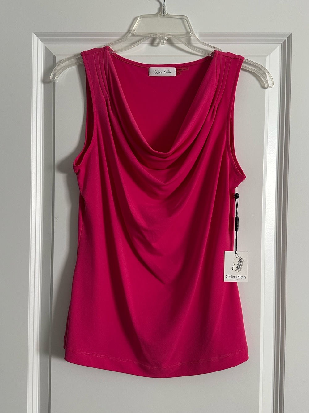 Calvin Klein Fuchsia Draped Neck Sleeveless Camisole
